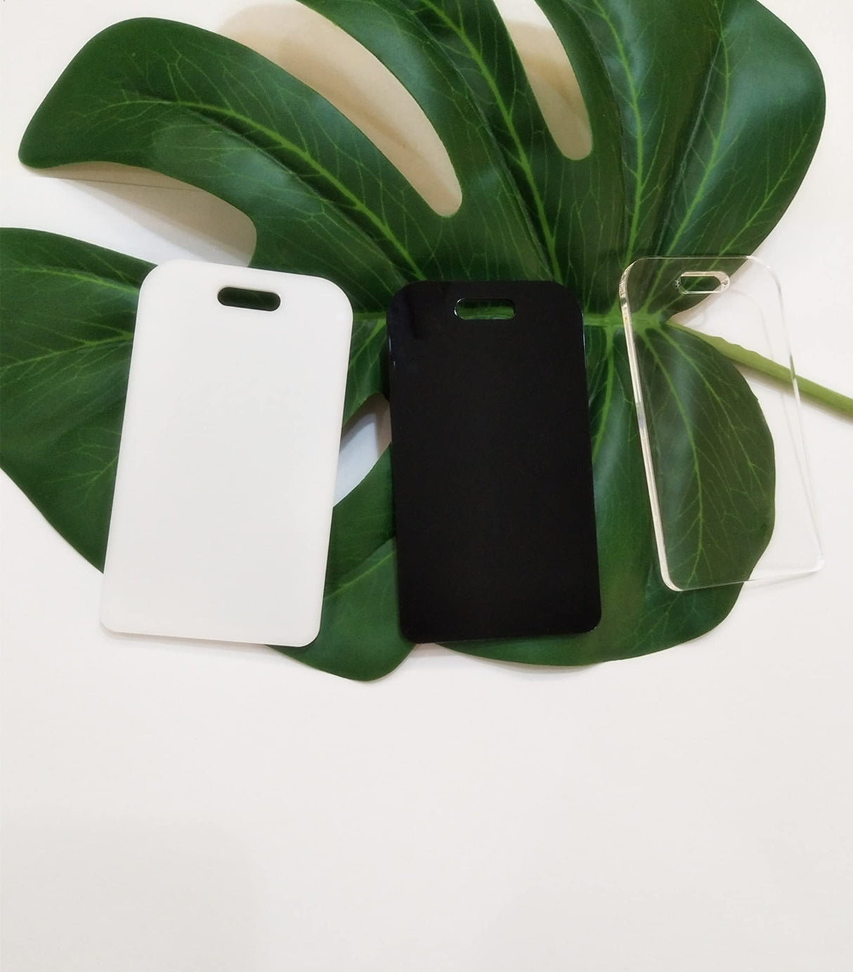 10pcs of Acrylic Rectangle Luggage Tags, Blank Acrylic Rectangle, Acrylic Blanks, Keychain Blanks, Acrylic Reserve Seating Tag (White) XIAOYUE