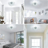 HMVPL Crystal Flush Mount Ceiling Light, Modern Sputnik Firework Close to Ceiling Lamp, LED Ceiling Light Fixtures for Bedroom Kitchen Island Entryway Hallway Foyer HMVPL