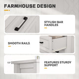 YITAHOME 6-Drawer Dresser with Built-in Power Outlet, Wood TV Stand with 6 Large Drawers and Bar Handles, White Dresser Chest of Drawers for Living Room, Hallway, Entryway YITAHOME