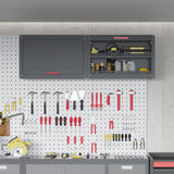 Kelueo Metal Garage Wall Cabinet,Storage Cabinet with Up Flip Door Design Wall Garage Cabinet with Adjustable Shelf and Magnetic System,Tool Cabinet with Anti-Fall Rails for Basement Kelueo