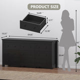 BORNOON 9-Drawer Dresser for Bedroom, Modern Wide Chest of Drawers, Wooden Storage Organizer for Closet, Living Room, Entryway, Home Office, Black Dresser with Ample Storage BORNOON