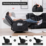 COMHOMA Recliner Chair Set, Leather Recliner Living Room Furniture Sets, Recliner Sofa Loveseat (Black,Living Room Set 3+2+1) COMHOMA