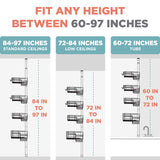 Zenna Home Tension Pole Shower Caddy Corner Organizer, Adjustable Standing Shower Caddy with 4 L-shaped Baskets and Hooks, Rust Resistant Bathroom Tension Rod Organizer, 60 to 97 Inch, Satin Nickel Zenna Home