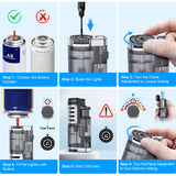 Torch Lighter Butane Refillable Triple Jet Flame Torch Lighters, Windproof Adjustable Flame Butane Torch Lighter with Punch 2 Pack (Without Fuel) TOPKAY