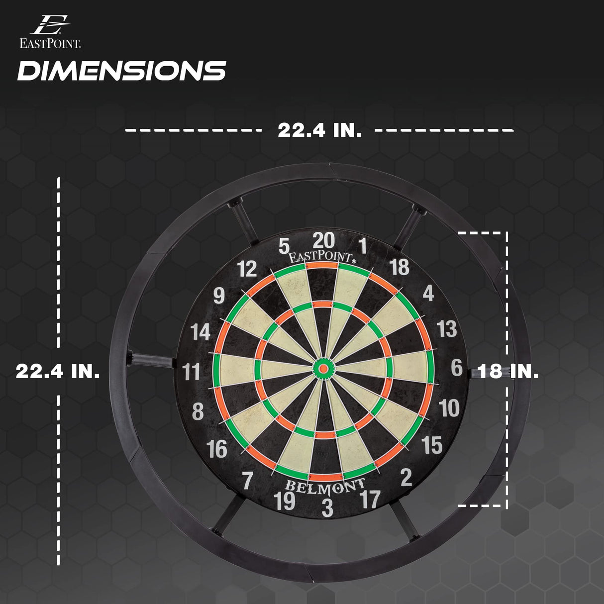 EastPoint Sports EastPoint Blacklight Dartboard - Official Size Bristle Dartboard with Glowing Segments and Dart Flights EastPoint Sports