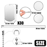 INKNOTE 30 PCS 2"x1" Stamping Blank Dog Metal Tags Stamping Aluminum Tag Pendants Shield Shape with 30 PCS Chain Necklaces, Hip Hop Style Pet Dog Name Number Tags Personalized Pendant DIY Craft Tags INKNOTE