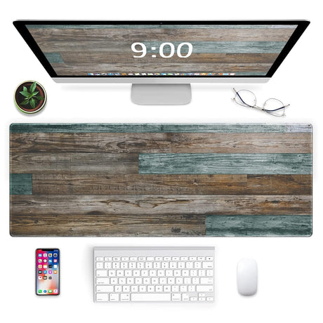 Galdas Gaming Mouse Pad Vintage Wood Grain Pattern XXL XL Large Mouse Pad Mat Long Extended Mousepad Desk Pad Non-Slip Rubber Mice Pads Stitched Edges Thin Pad (31.5x11.8x0.12Inch) Galdas