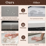 U-MAX 7 Pieces Patio Furniture Set, Outdoor Sectional Sofa Conversation Set, All Weather Wicker Rattan Dining Table & Chair with Ottoman, Grey Rattan&Grey Cushion U-MAX