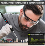 Soldering Iron Kit, 100W Soldering Gun with LED Digital Display, Adjustable Temperature 356-932℉ Solder Kit for Electronics, Includes Soldering Iron Tip, Solder Wire, Stand, Tweezers and Paste, Black Crtsweker