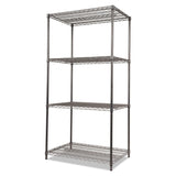 Alera ALESW503624BA 36 in. x 24 in. x 72 in. Four-Shelf Wire Shelving Starter Kit - Black Anthracite Alera