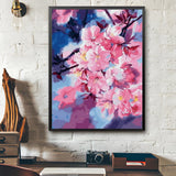 ABEUTY DIY Paint by Numbers for Adults Beginner,Pink Cherry Blossom 16x20 inch Acrylic Painting Number Kits on Canvas (No Frame) ABEUTY