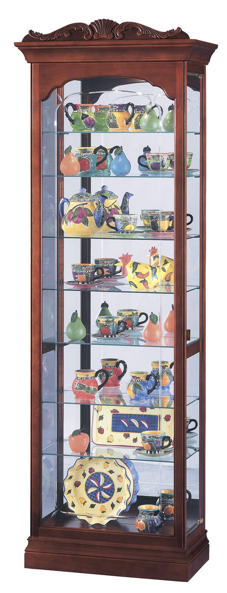 Howard Miller Hastings Curio Cabinet II, Portable Storage Cabinet Adjustable Glass Shelves with Lockable Side Opening Door, Wood Finish Perfect for Collectibles, Living Room & Office & Home Decor Howard Miller