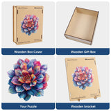 Wooden Puzzles for Adult, Flower Succulent Puzzle for Girl, Challenging Puzzle, 200 Piece Luxurious Shaped Wooden Puzzles for Adults, Family Game Medium 11.2 * 15.9in Reouinty