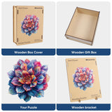 Wooden Puzzles for Adult 500 Piece, Flower Succulent Puzzle for Girls and Women, Challenging Puzzle, Luxurious Shaped Wooden Puzzles for Adults, Family Game Medium 16.9 x 16.3in Reouinty