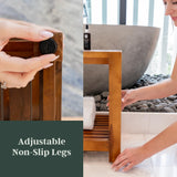 Teak Shower Bench - Fully Assembled 30 inch Shower Bench with Shelf | Water Resistant Shower Benches for Inside Shower to Sit on | Wooden Shower Bench for Spa, Garden, Living Room, Kitchen The Teaky Hut