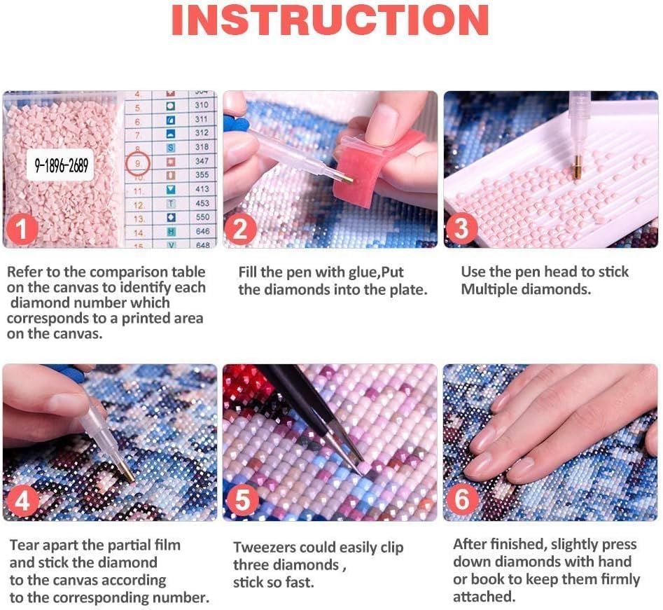 WUSARPLY Mushroom Diamond Paintings Kits for Adults, Mushrooms Forest Diamond Art Kits Full Drill Diamond Dots Paint with Diamonds Gem Arts and Crafts for Beginner Adults Home Wall Decor WUSARPLY