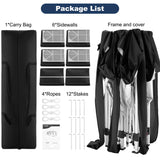 COBIZI 10x20 Pop Up Canopy Tent with 6 Sidewalls Tents for Parties Waterproof Camping Canopy Ez Up Party Tent Outdoor Portable Gazebo for Backyard Commercial Event Tent, Black COBIZI