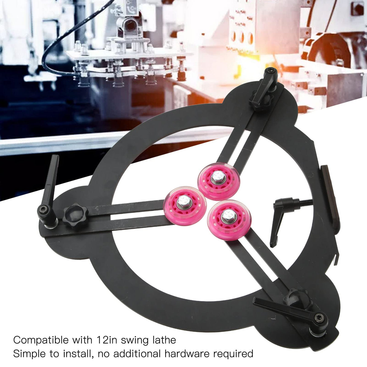 Steady Rest, Woodturning Steady Rest, 0.39-4.72in Round Metal Turning Tools for Wood Lathe Parts Accessories, Tools FTVOGUE