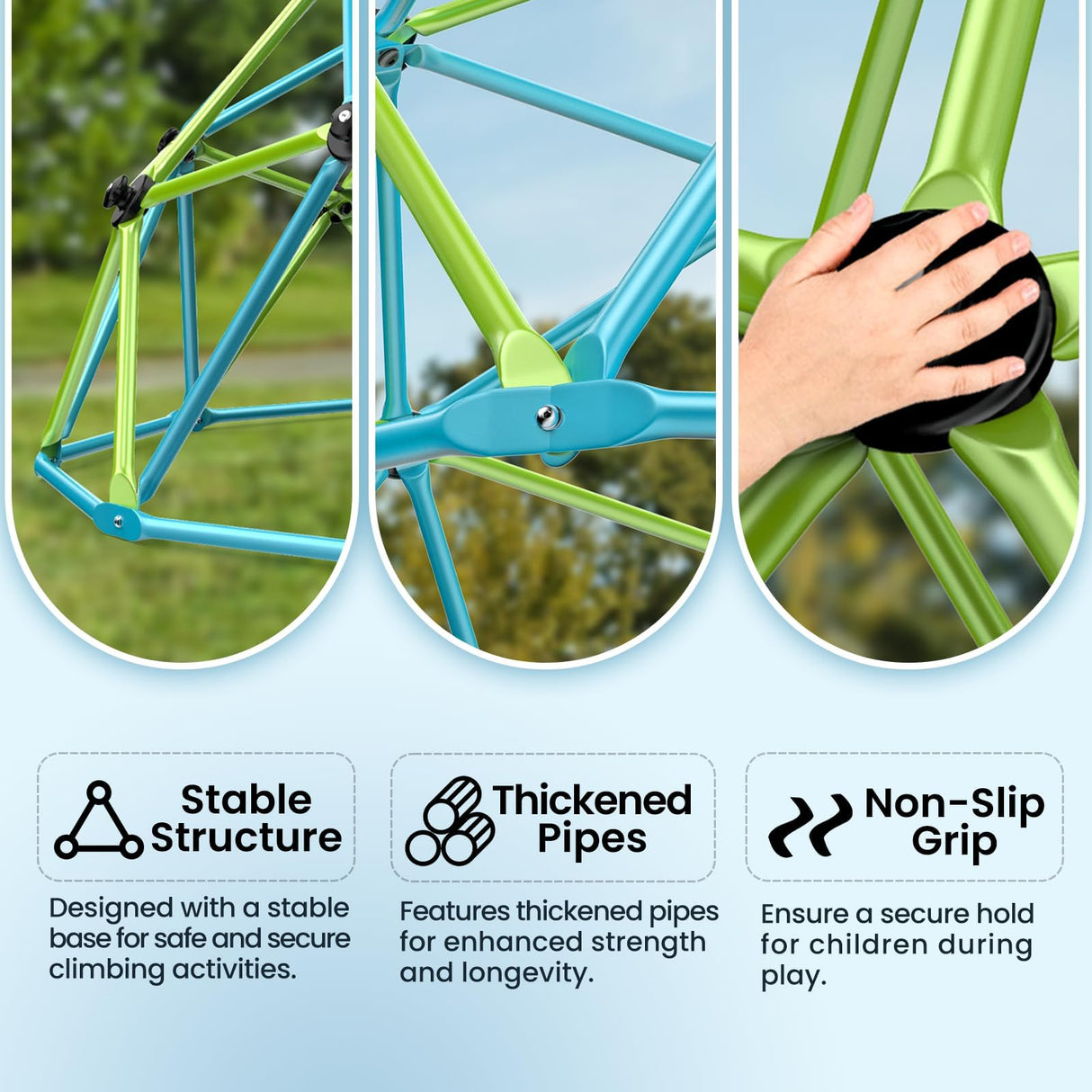 Easyego Climbing Dome, 10FT Jungle Gym with Swing for Kids 3 to 10 Outdoor Play Equipment, Supports 800lbs Toddler Play Set, Anti-Rust & Easy Assembly, Gift for Boys Girls Easyego