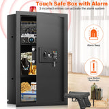 Nebakne 25.6" Tall Fireproof Wall Safes Between The Studs 16" Centers, Hidden Wall Safe with 2 Removable Shelf & Hidden Tray, Heavy Duty Wall Mount Safe for Firearms, Money, Jewelry, Passport Black Nebakne