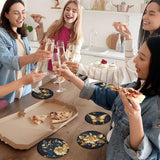 8 Pcs Butterfly Diamond Painting Coasters Kits with Holder,Diamond Art Coasters Set for Drinks Coffee Table, Gem Painting kit for Beginners Adults DIY Art Craft Gifts Black Gold Decors (Butterfly) Bulerrylulu