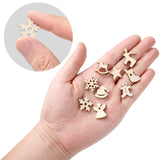 300 Pcs Unfinished Mini Wooden Ornaments Christmas DIY Mini Wood Cutouts with Storage Box for Crafts for Christmas Tree Hanging Crafts Home Decoration Gerrii