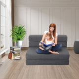 Nigoone Queen Size Folding Sofa Couch Memory Foam with 2 Pillows Sleeper Chair Lazy Couch Triple Futon Convertible Guest Beds, Washable Cover,Dark Gray Nigoone