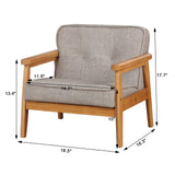 Kid Chair Sofa ,Upholstered Armrest Chair with Solid Wood Structure and Linen Fabric for Kids Gift ( Dark Grey,Light Grey) (Light Grey) BabyLand