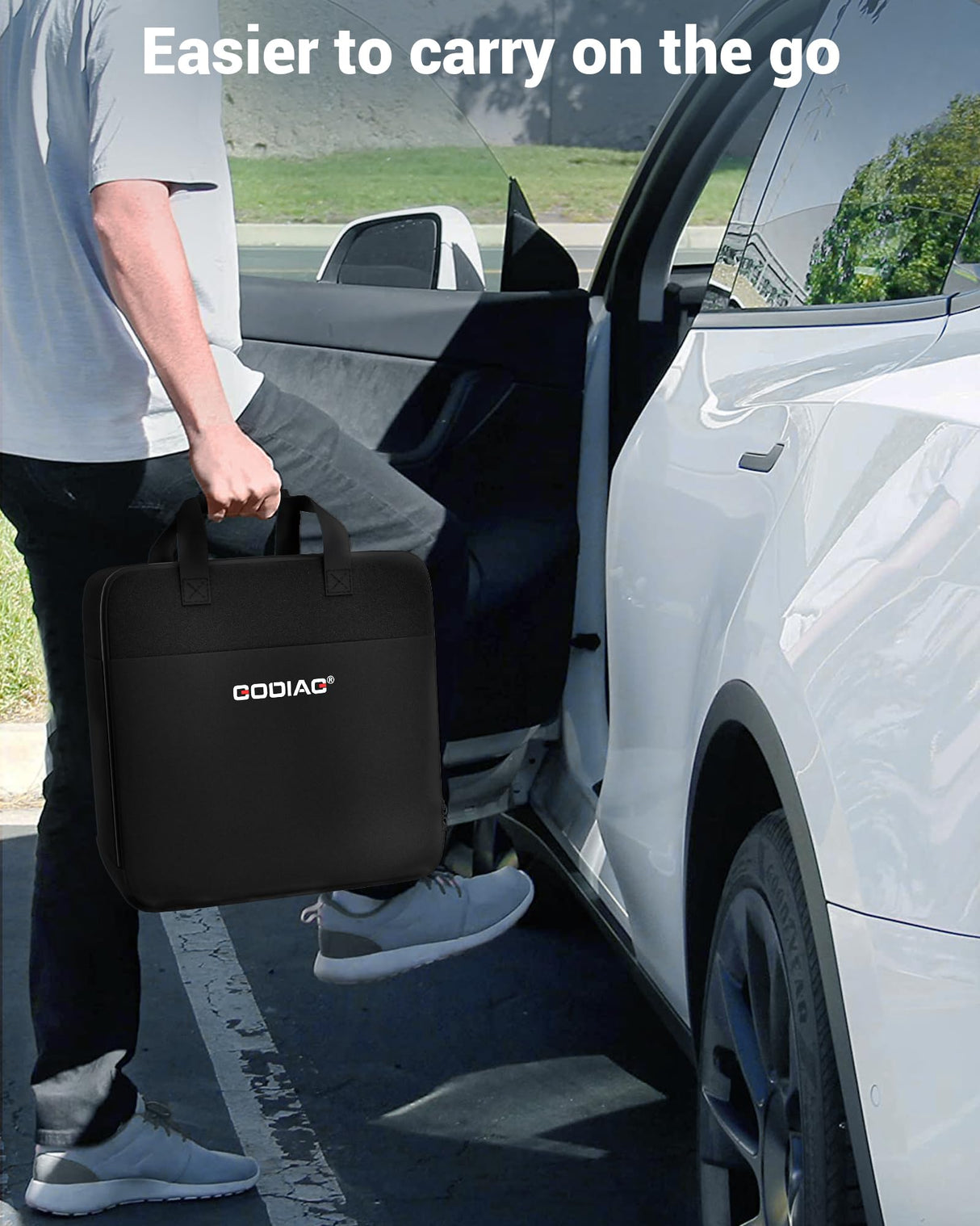 GODIAG Level 1+2 EV Charger - ETL Certified (Adjust 16A,110V-240V) with 20ft Cable, Portable EV Charger with NEMA 6-20 & NEMA 5-15 Plug for J1772 EVs and PHEVs GODIAG