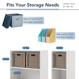 HOMES: INSIDE + OUT Apexa 4 Cube Storage Organizer Shelves, Stackable Wood Bookcase Fits Cubby Bins for Organization, Dorm Teen Room Decor & Home Office, Black HOMES: INSIDE + OUT