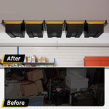 Eastrexon 5-bin Overhead Garage Storage Rack, Heavy Duty Ceiling Storage Racks, Powder Coated Tote Storage Rack for Garages, Sheds, Storerooms (6 PCS, for 5 Bins) Eastrexon