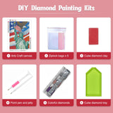 GHHKUD Statue of Liberty Diamond Painting Kits for Adults, DIY 5D Patriotic Diamond Painting, Full Drill Flag Diamond Art Kits Art Pictures Perfect for Relaxation and Home Wall Decor 30x40cm GHHKUD