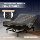 Dyonery Split King Adjustable Bed Frame with 14 inch Gel Memory Foam Mattress, CertiPUR-US Certified Fiberglass Free, Zero Gravity & Wireless Remote, Head & Foot Incline, 80"×76" Dyonery