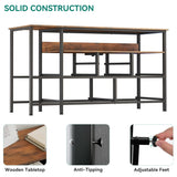 YITAHOME Dresser TV Stand for 55'' TV, 9-Drawer Tower with Power Outlet and LED Light, Wide Dresser with Metal Handle with Shelves(Pink) YITAHOME