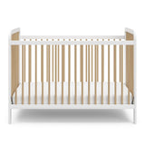 Storkcraft Pasadena 3-in-1 Convertible Crib (White with Driftwood) – GREENGUARD Gold Certified, Converts to Daybed and Toddler Bed, Fits Standard Full-Size Crib Mattress, Adjustable Mattress Height Storkcraft