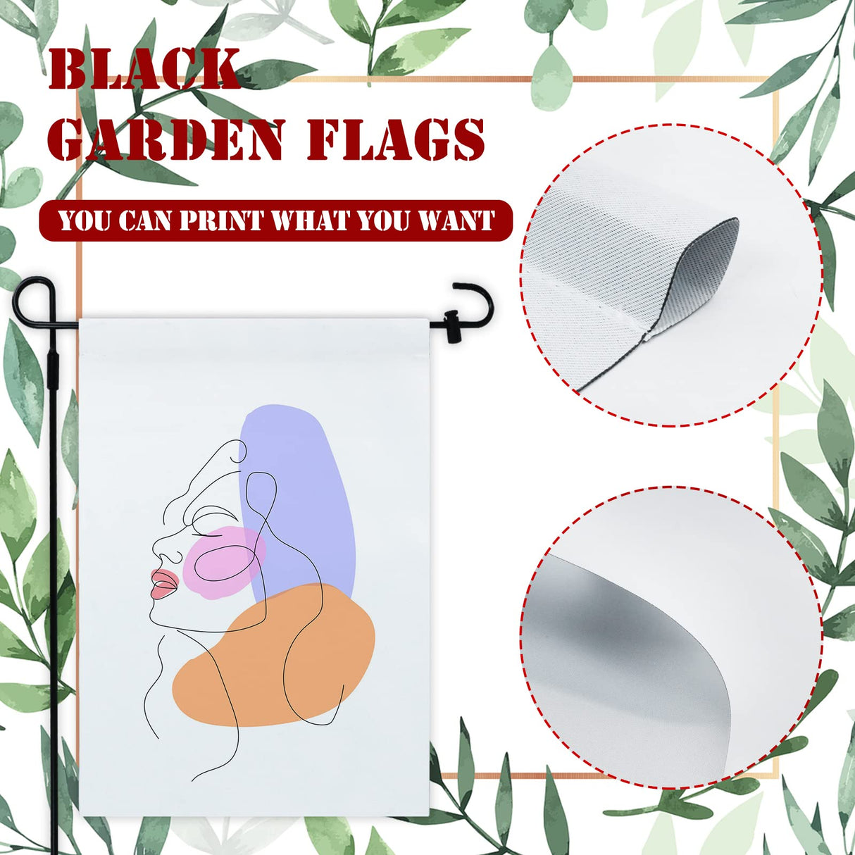 MAIKESUB 4 Pcs Double Sided White Sublimation Blank Polyester Flags for Garden and Yard Canvas BannerLawn Garden Flags DIY Halloween Decorative Flag MAIKESUB