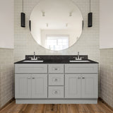Design House Brookings 60 Inch Bathroom Vanity, Ready to Assemble, Solid Wood, Sherwin Williams® Gray, 599019-GRY Design House