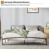 GAOMON Low Bed Frame Queen Size, 6 Inch Heavy Duty Metal Platform Queen Bed Frame with Arch Design, Easy Assembly, Strong Bearing Capacity, Under Bed Storage, No Box Spring Needed - Black GAOMON