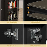 DWVO Kitchen Island w Stainless Steel Top Drop Leaf Bar Seating Power Outlet, 60" Large Rolling Mobile Center Islands w Folding Dropleaf Storage Drawer Cabinet Wheel Counter Height Metal Top, Black DWVO