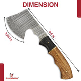 Armory Replicas™ Velocity in Target Throwing Axe - Full Tang Tomahawk with Damascus Steel Blade, Cherry & Ash Wood Handle, 9.5 Inches Overall Length, Includes Genuine Leather Sheath Armory Replicas