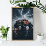Monster Truck Black Sky Lightning Roar 5D Diamond Painting Kits for Adults Beginners DIY Diamond Art Kit Large Gem Painting Full Round Drill Diamond Dots Gem Art Crafts for Home Wall Decor Gifts 8"x12 QMNBTES