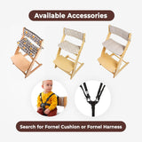 FORNEL Wooden High Chair for Babies and Toddlers - Adjustable Height Easy to Clean Toddler Highchair - Kids Dining Chair from 3 Years to 200 Lb, Grow with Child (Dark Walnut) Fornel