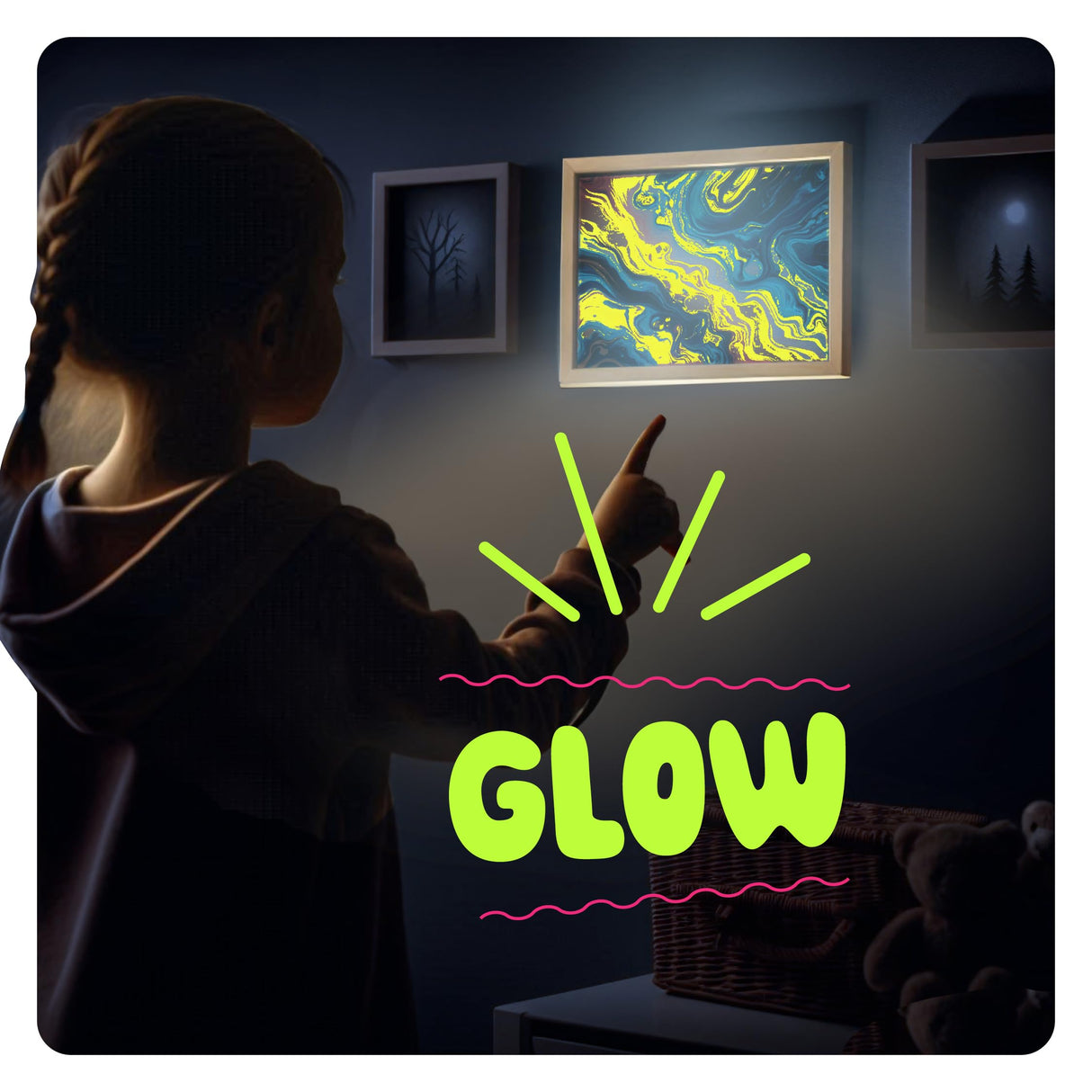 Dan&Darci Glow in The Dark Marble Paint Kit for Kids - Water Marbling Painting Art Set for Boys & Girls Ages 6, 7, 8, 9, 10, 11, 12 Year Old - Kid Crafts Birthday Gifts Toys - Arts Craft Activities Dan&Darci