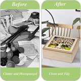 handrong Tea Box Organizer,Wood Teas Bag Holder,Tea Organizers and Storage,Tea Organizer for Teas Bags Coffee Packet for Home Kitchen Office handrong