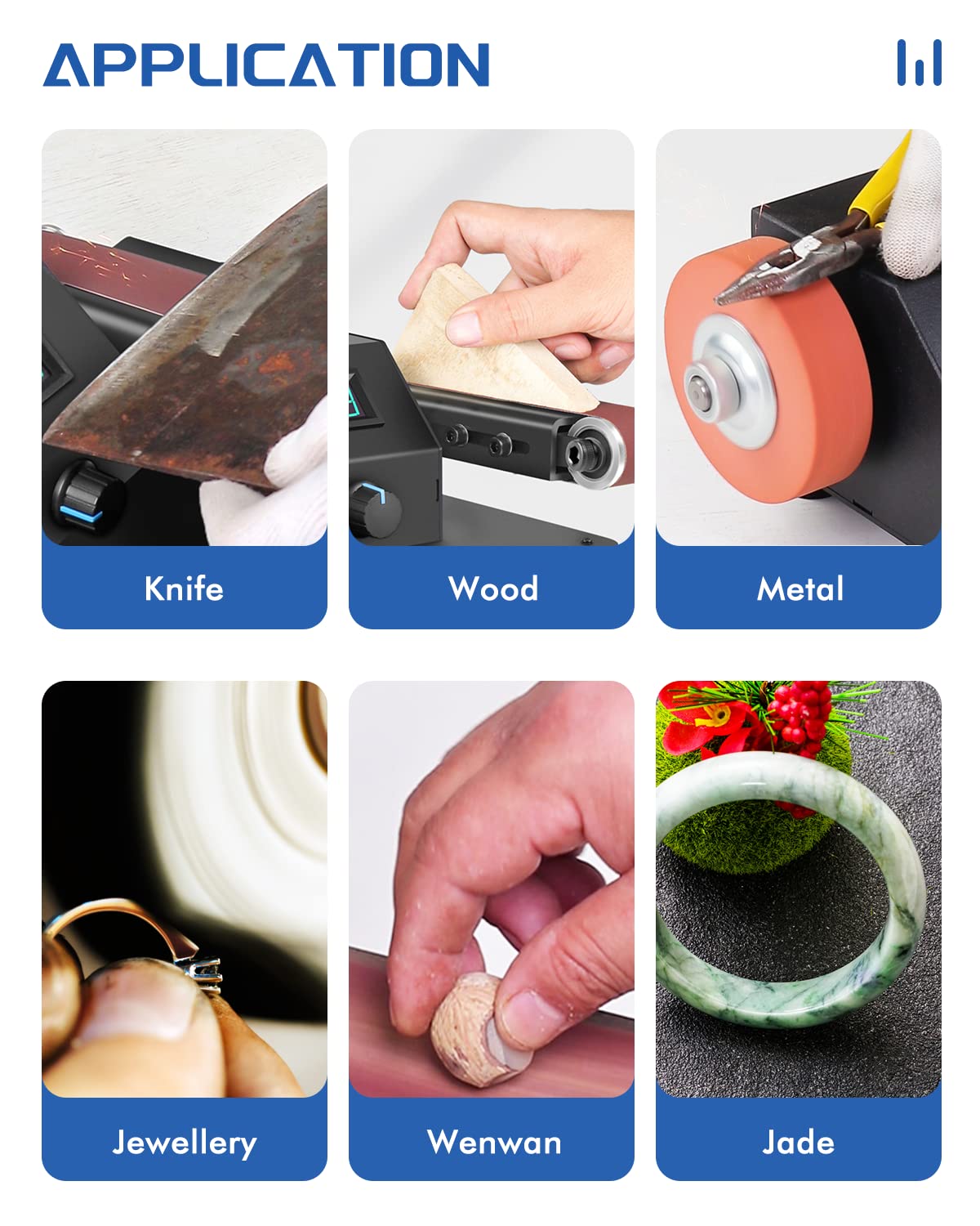 Mini Electric Belt Sander 1.2x15in Knife Sharpening Belt Sander Small Belt Sander for Knife Making Variable Speed with 15PCS Abrasive Belt for Wood MSFULLSEA