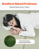 VEVOR Japanese Tatami Mat, Twin XL - 39'' x 80'' Foldable Tatami Mattress, 100% Natural Rush Grass, Japanese Floor Mattress with Non-Slip Backing & Fresh Scent, Tatami for Sleeping, Meditation, Yoga VEVOR