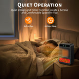 Mini Electric Fireplace Heater for Indoor Use,1500W Small Space Fireplace Heater with 3D LED Flame,Safety Protection,Portable Desktop Fireplace Heater for Office Home Christmas Decoration(Black) Cuteqi