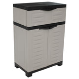 Sunnydaze Plastic Garage Storage Cabinet with Adjustable Shelf - 34.5" H - Garage, Office, Home, Laundry Room - Gray Sunnydaze Decor