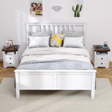 Airynee Nightstand with Charging Station, Farmhouse Nightstand with LED Lights, Modern Rustic Side Table with 2 Storage Drawers, Wooden End Table for Bedroom, Antique White Airynee