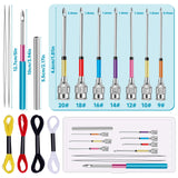 8 Pcs Embroidery Stitching Kit - Punch Needles, Cross Stitch Tools with 4 Colors Thread Mayboos
